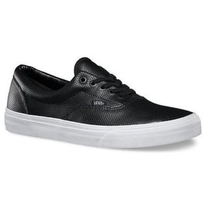 Vans | Era ‘Perf Leather’ Black & White Sneakers